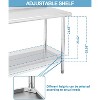 coucheta Stainless Steel Prep Table 48x24 Inch, Kitchen Work Table with Adjustable Undershelf, Heavy Duty & Rustproof for Restaurants, Bakeries - 4 of 4