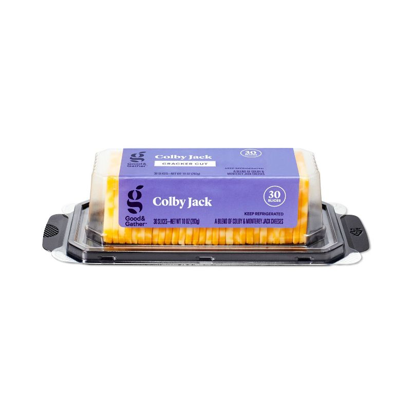 Colby Jack Cracker Cut Cheese - 10oz/30 slices - Good &#38; Gather&#8482;, 1 of 5