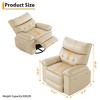 Recliner Chair for Adults, PU Leather Electric Rocker Recliner, 270 Degree Swivel Lounge Chair with Side Pocket, Modern Massage Recliner Chair Sofa - 3 of 4