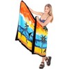 LA LEELA Women's Summer Beach Wrap Bikini Wraps Sarong Swimwear Cover up Skirt Bathing suit Swimsuit Pareo for Women One Size Blue, Tree - 4 of 4
