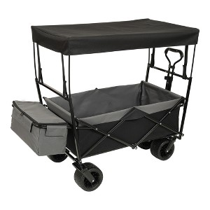 Whisen 480Lbs Collapsible Wagon with Canopy, 7" All-Terrain Wheels, Lightweight Foldable Wagon, Large Capacity - 1 of 4