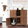 Tangkula Cat Litter Box Enclosure Hidden Cat Washroom w/ 2 Doors Coffee - 4 of 4