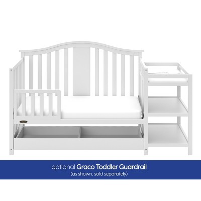 White 4-in-1 Convertible Crib with Changer and Drawer