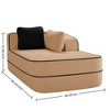 SEVOBAL Sofas Right Chaise Modular Sectional with Pillows Curved Armrest No Assembly Required for Living Room Decor, Brown, 66.54"*38.58"*32.68" - 2 of 4