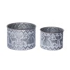 Transpac Metal 8.75 in. Gray Christmas Rustic Reindeer Container Set of 2 - 3 of 4