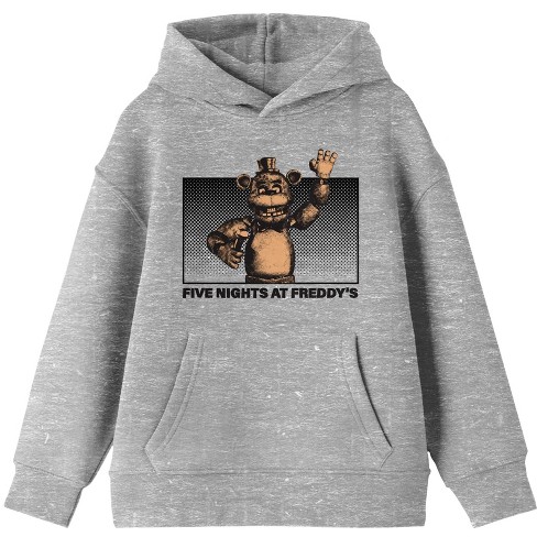 Five Nights At Freddy's Freddy Waving Half Tone Style Youth Boys Athletic Gray Hoodie - image 1 of 3