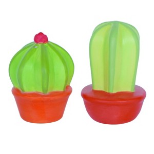 Transpac Spring Cactus Dolomite Salt and Pepper Shakers Collectables Green 3 in. Set of 2 - 1 of 4