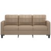 vidaXL 3-Seater Sofa in Cappuccino Faux Leather – Stain-Resistant & Spacious Lounge Couch with Sleek Modern Design and Sturdy Metal Frame - 2 of 4