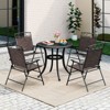Tangkula 4 Pack Patio Folding Chairs Outdoor Dining Chairs w/ Backrests & Armrests - 4 of 4