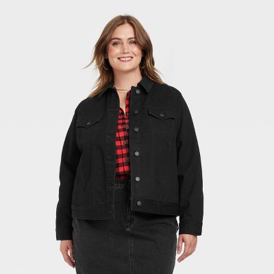 black jean jacket womens plus
