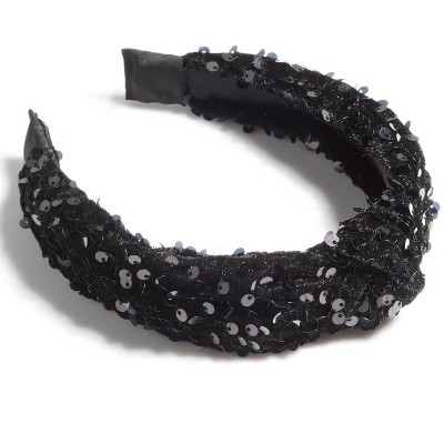 Shiraleah Knotted Sequins Headband, Black