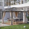Outsunny 10x12 Hardtop Gazebo with Metal Frame, Polycarbonate Gazebo Canopy with Curtains for Garden, Patio, Backyard - image 3 of 4