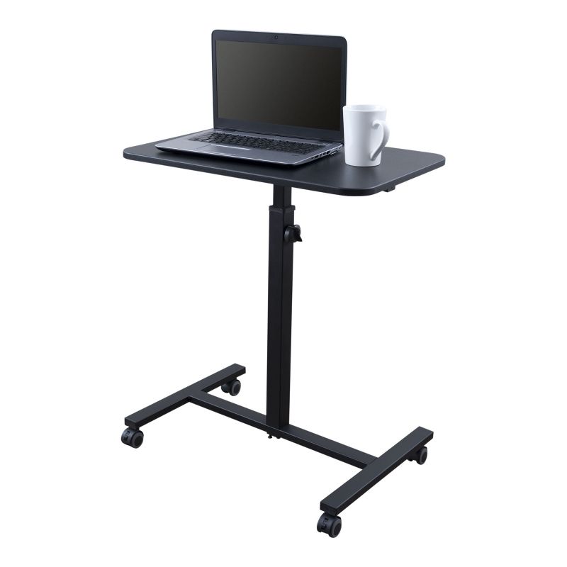 Stand Up Desk Store Height Adjustable Single Column Rolling Standing Desk Laptop Stand - Black, 2 of 5