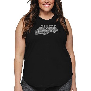 LA Pop Art Women's Word Art Tank Top - Guitar Head - 1 of 4
