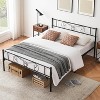 Garvee Queen/King Bed - with Headboard and Footboard, Metal Slat Support, Storage Platform, No Box Spring, Black - 3 of 4