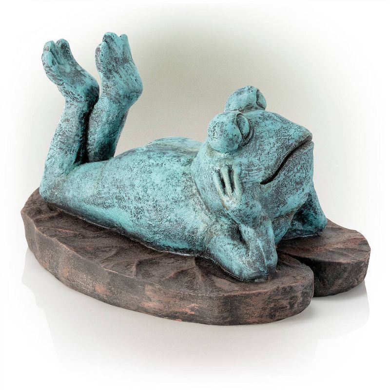 9&#34; Magnesium Oxide Frog Laying Down Statue - Alpine Corporation, 5 of 8