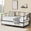 Homhougo Twin Daybed with Trundle, Metal Twin Size Daybed with Pullout Trundle 6 Casters, Steel Slat Support Sofa Bed, No Box Spring Needed - 4 of 4