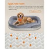 Large Orthopedic Dog Bed, 106 x 76 cm Egg Crate Foam Sofa Bed with Waterproof Liner & Removable Cover, Non-Slip for Home Kennel, Light Grey - 3 of 4