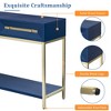 Grungis Retro Console Table with Two Drawers,Entryway Table with Striking Geometric Design,Console Table for Living Room - 4 of 4