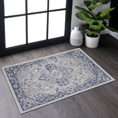 Kumasinova Stain-Resistant Area Rug, Non-Shedding Door Mat,Kid & Pet-Friendly, Oriental Area Rug for Living Room, Latex-Free Cotton Backing