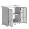 30" Bathroom Vanity with Ceramic Sink, Tempered Blurred Glass Doors,Adjustable Shelf, Freestanding Cabinet (Faucet Not Included) - 3 of 4