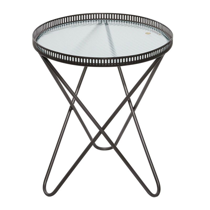 Set of 2 Industrial Metal Accent Tables Gray - Olivia &#38; May, 4 of 8
