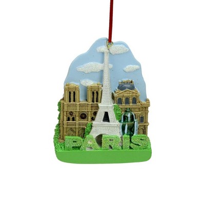 Kurt S. Adler 4" Glittered International City of Travel "Paris" Christmas Ornament - Brown/Green