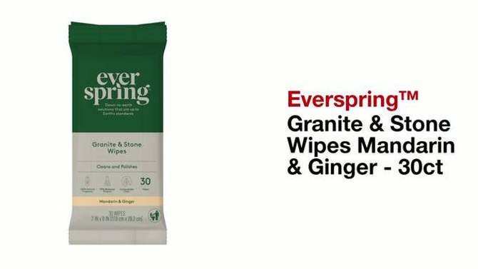 Mandarin &#38; Ginger Granite &#38; Stone Wipes - 30ct - Everspring&#8482;, 2 of 5, play video