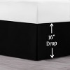 Lux Decor Solid Bed Skirts - Microfiber Tailored Drop 16-Inch Quadruple Pleated  Easy Fit Plain Bed Skirt - image 2 of 4