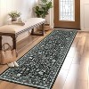 Washable Floral Runner Rug - Non-Slip Rubber Backing, Low-Pile Farmhouse Entryway Carpet, Foldable & Non-Shedding - 3 of 4