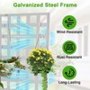 73x47 Metal Planter Box with Trellis,Raised Garden Bed with Wheels,Garden Box with Privacy Screen Drainage Holes for Climbing Plants Flower Vegetable - 4 of 4