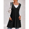 Imily Bela Womens Sleeveless Sweater Vest V Neck Casual Loose Knit A Line Flattering Tunic Top with Pockets - 3 of 4