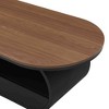 Vynxaria Luxury Industrial Oval Coffee Table with Storage Drawer for living room - 4 of 4