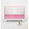 Bacati - Ikat Bright Pink Dots Muslin 100 percent Cotton Universal Baby US Standard Crib or Toddler Bed Fitted Sheet - 4 of 4