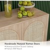 Brafab 63" Buffet Sideboard Cabinets, 4-Door Rattan Storage Cabinet Accent Entryway Chest Console Table Liquor Wood Cupboard for Dining Room - 4 of 4