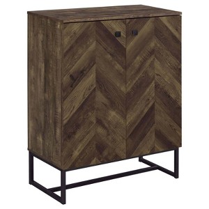 Coaster Carolyn Farmhouse 2 Door Wood Accent Cabinet Rustic Oak/Gunmetal - 1 of 4