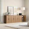 36"x124"x16" Wood Accent Cabinet in Natural Color, Storage Organizer with Adjustable Shelves for Kitchen Bedroom Entryway Living Room Dinning Room - 3 of 4