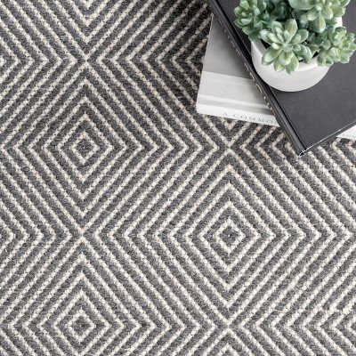 Handmade Gray Geometric Wool 6' x 9' Tufted Area Rug