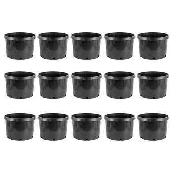 Pro Cal HGPK10PHD Round Circle 10 Gallon Wide-Base Durable Injection Molded Plastic Garden Plant Nursery Pot for Indoor or Outdoor (Set of 15)