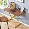 Mshliw Adjustable Height Lift Table with 0.8" MDF Top and Metal Legs, Multifunctional Coffee, Dining, Office & Dressing Table - 2 of 4