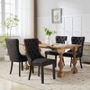 Okak Modern Flax Dining Chairs Set of 2, Comfy Fabric Chairs with High-end Tufted, Kitchen Side Chairs with Solid Wood Legs Nailhead Trim - 4 of 4
