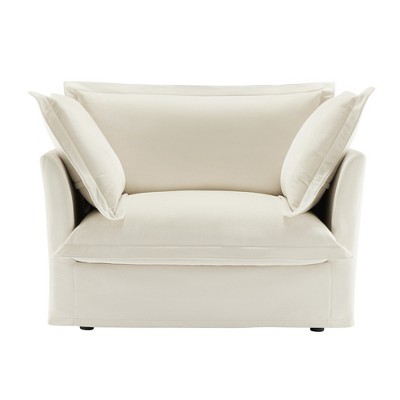 NicBex Couches for Living Room Single Deep Seat Sofa Couch Fabric Slip-covered Armchair with 1 Big Back Cushion and 2 Big Toss Pillows