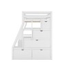 Sapphtopaz Twin High Loft Bed with 7 Drawers 2 Shelves and Desk, Versatile Gaming Loft for Kids, Teens & Gamers, Space-Saving, White - 2 of 4