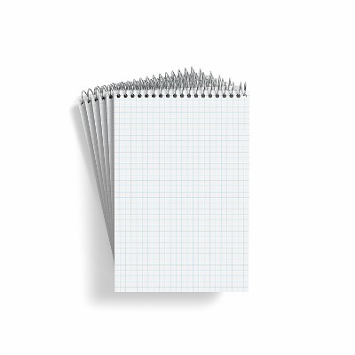 MyOfficeInnovations Steno Pad 6" x 9" Graph Ruled White 80 Sheets/Pad 6 Pads/Pack 504390