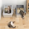 Stainless Steel Litter Box with Lid, XL Enclosed Cat Litter Box for Large Cats & Multi-Cat Households, High-Sided Anti-Leakage Design(2-Pack) - 2 of 4