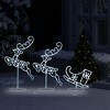 vidaXL Christmas Reindeer & Sleigh White Acrylic Large - 3 of 4