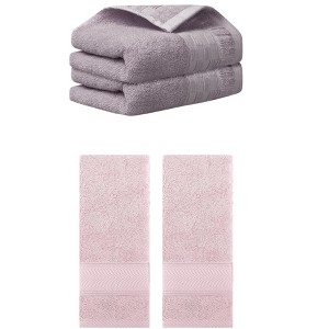 REGALWOVEN 4 Pcs Solid Soft Absorbent Hand Towel for Bathroom 14" x 30" - 1 of 4
