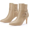 BLISSFUL STEP Pointed Toe with Buckle Dressy Stiletto Heel Ankle Booties for Women - 2 of 4
