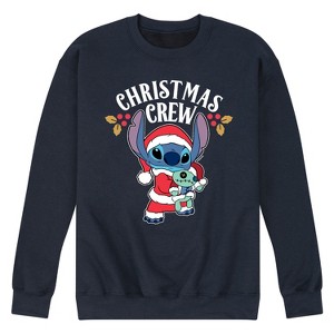 Men's - Lilo and Stitch - Christmas Crew Graphic Fleece Sweatshirt - 1 of 4
