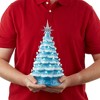 Casafield Hand Painted Ceramic Christmas Tree, 12-Inch Pre-Lit Tree with 100 Multi Color Lights and 2 Star Toppers - 3 of 4